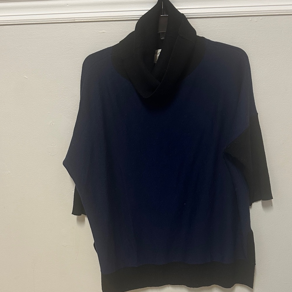 Stylish Black and Blue Cowl Neck Sweater